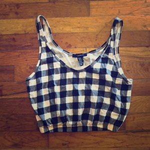 Plaid crop tank top